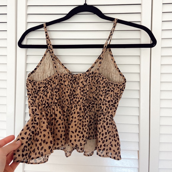 American Threads cheetah print babydoll tanktop - Picture 2 of 3